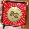 Bege Água Mesmo Estilo 999 Ouro Puro Grande Ornamento de Bolo Decoração Princesa Por Favor, Prospere, Esteja Segura, Feliz e Rica Presente de Inauguração