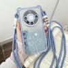 Adecuado para Huawei Mate70Pro Carcasa de Teléfono Móvil de Oso Diagonal con Electrochapado Brillante Pura70 Dibujos Animados M60 Cubierta Protectora Anticaídas