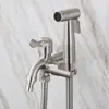 Conjunto de Torneira com Pistola de Spray para Vaso Sanitário em Aço Inoxidável 304 Bidet Booster Limpador de Vaso Sanitário Descarga