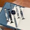 Correa de Mezclilla con Pegamento Irregular Adecuada para Apple 89 S10 S1 Huawei Fit4 Gt5 Xiaomi 10 Pulsera