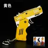 Pistola de goma plegable para niños, pistola de juguete de goma de disparo continuo totalmente metálica, versión de TikTok, viene con objetivo