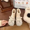 Botas de Felpa para Niñas 2025 Nuevas Botas Cortas de Invierno para Niños Botas de Princesa de Cristal Botas Cálidas de Algodón para Niñas