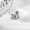 Outono e Inverno Novo Leve, Delicado, Estilo Suave Série Roxa Laço Renda Cruz Piercing de Cartilagem Stud de Osso da Orelha