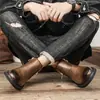 Botas masculinas Chelsea de cano alto botas de negócios Inglaterra retrô Botas Martin zíper lateral botas únicas uma geração de cabelo