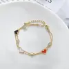 Electrochapado en oro real circón microincrustado temperamento joyería de mano femenina diseño de nicho sentido pulsera de amor de doble capa Fábrica de origen