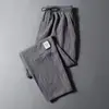 Promoção de Liquidação Calças de Seda Gelada Linho Algodão Masculinas Verão Ultra Finas Secagem Rápida Retas Largas Casuais Esportivas Longas