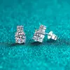 Pendientes Xindeyi de Plata de Ley S925 con Moissanita Completa para Mujer, Exquisitos y Simples, Versátiles para Ropa de Trabajo Diaria y Estilo Frío
