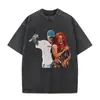 Camiseta Retro Lavada Feid Ferxxo Ferxxocalipsis World Tour 2024 para Hombres y Mujeres Moda Hip-Hop