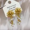 Brincos de Franja Fogos de Artifício com Zircônia Imitação de Pérola, Estilo Minimalista, Brincos de Nicho Elegantes de Alta Qualidade para Mulheres