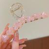 Temperamento Jelly Love Grab Clip Grampo de cabelo Cabeça feminina Verão High Sense Hair Grab Shark Clip Início da primavera de 2024 Novo