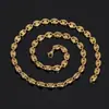 Ventas Directas de Fábrica Conservación del Color Electrochapado en Oro Real Oro de 18 Quilates Collar de Grano de Café Botón de Nariz de Cerdo de Acero Inoxidable Collar Hip-Hop