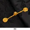 Botones de Hebilla Pan de Qipao Nuevo Estilo Chino Tejido a Mano Alambre Envuelto Perla Dorada Quemador de Incienso Botón de Tela de Una Palabra Hebilla Decorativa Retro Hanfu