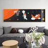 Pintura decorativa de astronauta para dormitorio nórdico moderno, pintura colgante para habitación infantil, pintura para mesita de noche de niño, pintura mural creativa de luna para sala de estar