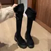 Botas largas plegables de ante de dos vías Melard para mujer, nuevo estilo otoño e invierno 2026, para personas menudas, con tacón grueso y suela gruesa, botas de equitación hasta la rodilla