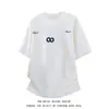 Camiseta de Manga Corta con Bordado de Letras de Lujo Ligero Estilo Americano para Hombres y Mujeres, Tendencia Nueva de Verano, Top de Hombro Normal de Manga Media Pesado para Parejas