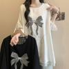 1.00 kg-150.00 kg Talla Grande Camiseta de Manga Corta Ginny Bordada con Mariposas para Mujer Verano Nueva Holgada Adelgazante Top Ins
