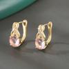 Pendientes de lujo de estilo europeo y americano con incrustaciones de cobre y circonita con hebilla cuadrada geométrica, tendencia retro, elegantes, de color, fabricantes al por mayor