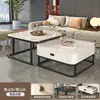 Mesa de centro de pizarra para sala de estar, moderna y simple, para apartamentos pequeños, nuevo modelo 2026, mesa de centro cuadrada de vidrio para espacios pequeños