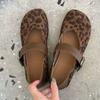 Otoño 2026 Nuevos Cómodos Zapatos Mary Jane Sexys con Estampado de Leopardo para Mujer Moda Versátil Retro Correa Planos de Corte Bajo
