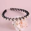 Arco de cabelo feminino clipe coreano simples strass ameixa onda cartão de cabelo adulto lavar pressão cabelo cinto antiderrapante grampo de cabelo dentado arco de cabeça