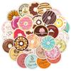 35 pegatinas de comida con forma de donut de dibujos animados, impermeables, para notas de equipaje, para hacer tú mismo, pegatinas transfronterizas.