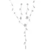 Conjunto Sencillo y Elegante de Collar y Aretes, Collar Largo con Borla, Hoja y Flor, Accesorio para Vestido de Noche