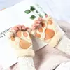 Guantes de Otoño e Invierno para Mujer Estilo Coreano de Medio Dedo Lindos de Color Sólido Para Actuación Estudiantil cosplay Guantes de Garra de Gato
