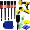Nuevo kit de herramientas de limpieza para lavado de autos de 14 piezas kit completo de cuidado del auto para detalles del auto cepillo para lavado de autos guantes