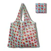 Nova grande bolsa de compras dobrável, bolsa quadrada de pano com flores, bolsa de compras portátil, bolsa tote dobrável
