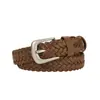 Cinto de Couro Trançado Novo Estilo para Mulheres, Cinto Casual com Fivela de Pino Estilo Commuter, Cinto Fino Decorativo Trançado Feito à Mão, Atacado do Fabricante