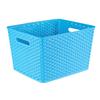 Cesta de almacenamiento tejida de plástico marco para juguetes libros escritorio de jardín de infantes caja de almacenamiento para snacks caja de almacenamiento para ropa