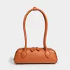 Bolsa Baguete Mais Vendida Transfronteiriça, Bolsa Salsicha em Couro Genuíno, Bolsa de Ombro Feminina Retro de Nicho Francês, Bolsa de Ombro, Bolsa Transversal
