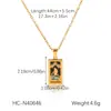 Collar con Colgante Estilo Ins Procesado y Personalizado Collar de Diamantes de Acero Inoxidable Oro 18K Accesorios de Collar de Tarot con Aceite Goteante para Mujeres
