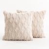 Funda de almohada con bordado de diamantes estilo crema para el cabello, funda de cojín decorativa para sala de estar, sofá, estilo nórdico, color sólido