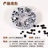 Olhos e Narizes Pretos e Brancos para Bonecas, Olhos de Animal Imitação para Brinquedos de Pelúcia, Globos Oculares DIY, Pequenos Acessórios de Crochê Feitos à Mão