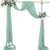 Cortina de Chiffon com Pérolas Transfronteiriça Véu para Arco de Casamento Decoração de Fundo para Casamento ao Ar Livre Decoração de Festa de Feriado
