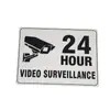 Vigilancia Puntual Señales Metálicas Señales de Vigilancia 24 Horas Acero Inoxidable Serigrafía Placa de Nombre Resistente a la Corrosión Color Natural Señales de Advertencia Personalización