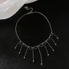 Collar Minimalista de Encaje con Borlas Estilo Coreano, Cadena para Clavícula de Lujo Ligero de Nicho, Joyería Versátil con Diseño para Viajes de Mujeres