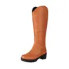 Nuevas Botas Altas Europeas y Americanas, Botas Romanas Retro con Cremallera Trasera, Botas Profesionales de Tacón Medio, Tallas Grandes 40-46, Botas de Exportación