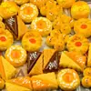 Serie de Juguetes de Comida de Simulación Pan de Desayuno Galletas Resina Manualidades DIY Decoraciones Adornos Pequeños Lindos de Escritorio Adornos Colgantes