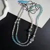 Ins Nuevo Estilo de Gama Alta Cadena Completa de Diamantes Corazón de Cristal Funda para Teléfono Colgante Llavero Colgante para Bolso Largo