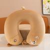 Venta al por mayor de almohadas de espuma viscoelástica en forma de U con dibujos animados, almohadas para el cuello, almohadas de viaje para aviones, almohadas para la siesta, almohadas para el cuello para niñas.