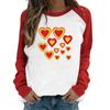 2021 Nuevo Otoño Transfronterizo para Mujer Manga Larga Raglán Top de San Valentín con Estampado de Amor Ropa de Mujer de Moda Europea y Americana