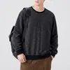 Moletom Masculino Premium de Manga Longa Falso Duas Peças Estilo Old Money Vintage Coleção Outono 2026 Novo Gola Redonda Top Sofisticado Tendência