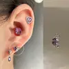 ¡Morado Fantasía! Colección Única de Clavos para Hueso del Oído Clavo de Acero de Titanio Personalizado Clavos Planos para Oreja Clavo Coclear Joyería para Oreja Morada Venta al por Mayor