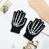 Guantes de Medio Dedo Originales para Otoño e Invierno de Halloween, Garras de Calavera Fantasma, Garras de Punto sin Dedos, Rendimiento Europeo y Americano Fuego Fantasma Transfronterizo