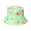 2022 Nuevo Sombrero de Pescador Plegable de Doble Uso con Forma de Cubeta para el Sol con Diseño de Cactus para Mujer