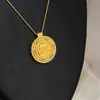 Colgante de Oro Antiguo Weixue con Amuleto de Unicornio Pixiu, Plato Redondo de Seda con Brújula de Flor, Collar de Nuevo Estilo Chino