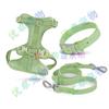 Coleira Arnês Personalizada para Cachorro Estilo Colete Material de Mergulho Confortável Conjunto de Arnês para Animal de Estimação Coleira de PVC Corda de Tração