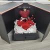 Regalo de San Valentín de Amazon Oso de Musgo Collar Creativo Caja de Regalo Rosa Doble Puerta Rosa Flor Eterna Caja de Regalo